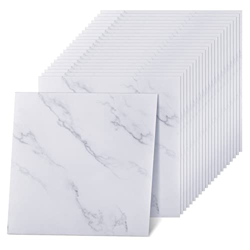 100 Pcs Self Adhesive Peel and Stick Floor Tile 12 x 12 Inch Waterproof Vinyl Flooring Tile Floor Vinyl Sticker Tiles for Kitchen Bedroom Basement Bathroom (Marble Style)