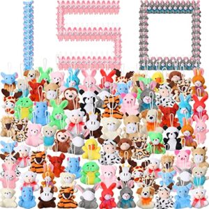 150 pcs mini stuffed animal toys bulk keychain decoration small plush animal 2.4 in tiny small animal toys small animal plush toy assortment set for kids party favors goodie bag fillers carnival prize