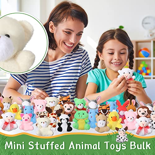 150 Pcs Mini Stuffed Animal Toys Bulk Keychain Decoration Small Plush Animal 2.4 In Tiny Small Animal Toys Small Animal Plush Toy Assortment Set for Kids Party Favors Goodie Bag Fillers Carnival Prize