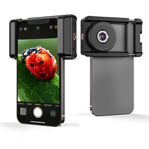 apexel phone macro lens, 100x microscope for android/iphone micro camera with led light cpl handheld pocket, compatible with smartphone accessories macro focus glass for gift.