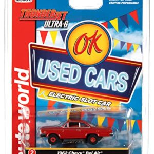 Auto World Thunderjet OK Used Cars 1962 Chevrolet Bel Air Coupe (Red) HO Scale Slot Car