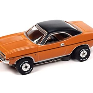 Auto World Thunderjet OK Used Cars 1970 Plymouth Barracuda Gran Coupe (Orange) HO Scale Slot Car