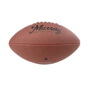 Murray Sporting Goods Autograph Football with Stand - Two White Panels Signature Ready Display Trophy Case Signable Regulation Size Full 12 Inch