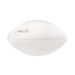 Murray Sporting Goods Autograph Football with Stand - Two White Panels Signature Ready Display Trophy Case Signable Regulation Size Full 12 Inch