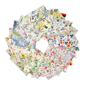 charm packs fabric for quilting 42pcs 5'' precut fabric quilt squares cotton fabric bundles for sewing floral printed quilt squares fabric …