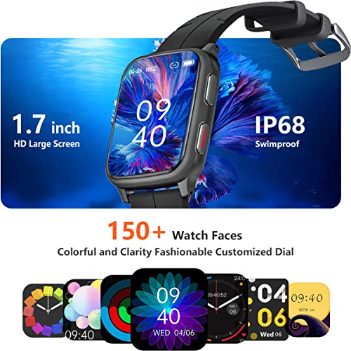 MorePro Smart Watch, Fitness Tracker with Heart Rate Blood Pressure Monitor, Fitness Watch & Blood Oxygen Step Tracker,Pedometer Activity Touch Screen IP68 Waterproof Sleep Tracker for Women Men Black