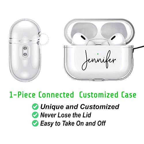 MARBLEFY Custom Name Airpod Pro 2 Case with Wrists strap and Running Strap Compatible with Apple AirPods Pro 2nd Gen - Personalized Case Cover Set