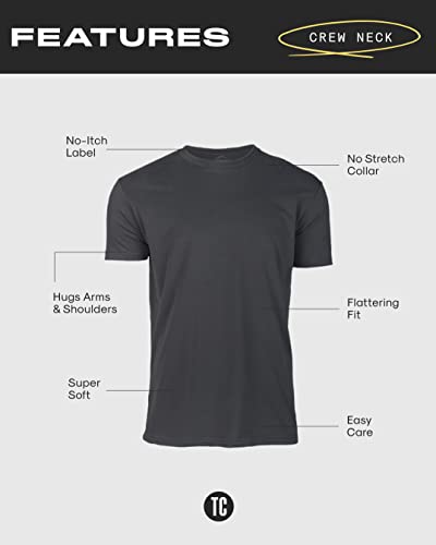 True Classic Tees Premium Fitted Men's T-Shirts - 5 Pack Crew Neck