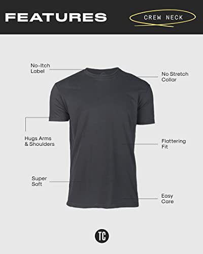 True Classic Tees Premium Fitted Men's T-Shirts - 5 Pack Crew Neck