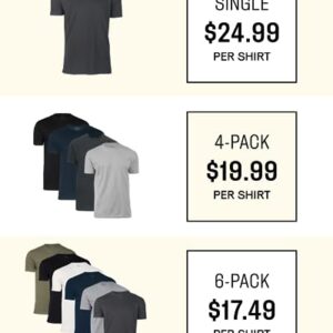 True Classic Tees Premium Fitted Men's T-Shirts - 5 Pack Crew Neck