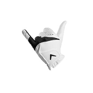 Callaway Golf Women's Weather Spann Premium Synthetic Golf Glove  (White, Single, Small, New Model , Standard, Worn on Left Hand)