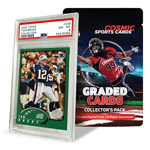 NFL Graded Card Mystery Booster Pack | PSA or BGS Graded Football Card | Grade 7+ Guaranteed | Contains One Graded Vintage, Rookie, Hall of Famer or Current Star Card | by Cosmic Gaming Collections