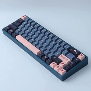 Tsungup Japanese Keycaps, 134 Keys Cherry Profile NightSakura Keycaps Dye Sublimation PBT Keycaps with 6.25U 7U Spacebar for Cherry MX Switches Mechanical Keyboard