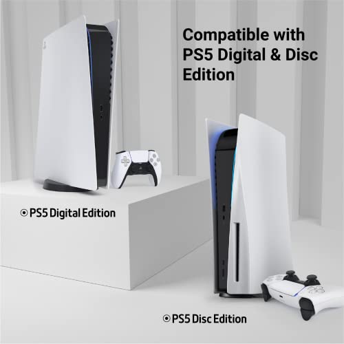 TNP Cooling Fan for PS5 - External High-Speed Silent Docking and Cooling Station for PS5 Console with Cool Blue LED Light, Built-In 3 Fans, and Extra USB Port for PlayStation 5 Controller Accessories