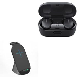 boxwave charger compatible with bose quietcomfort earbuds (charger by boxwave) - compact wireless multicharge stand (10w), wireless qi stand charger watch earbuds - jet black