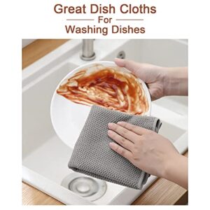 K&janet6am Dish Cloths for Washing Dishes, 6 Pack Kitchen Dish Cloths, Super Absorbent Microfiber Cleaning Cloth, Premium Waffle Dish Towels for Kitchen, 12x12 Inches 
