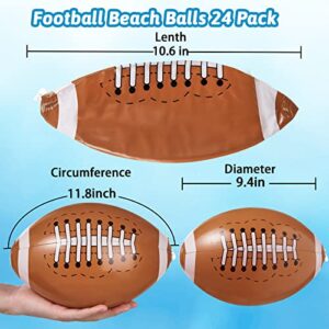 WELLVO Football Beach Balls 24 Pack 12" Beach Balls Party Favors Inflatable Beach Balls Bulk Summer Swimming Pool Beach Games Toys for Kids Sports Outdoor Activity Beach Party Decoration Supplies