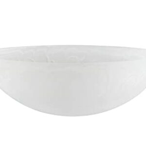 Aspen Creative 23519-11, Alabaster Replacement Glass Shade for Medium Base Socket Torchiere Lamp, Swag Lamp and Pendant & Island Fixture, 11-7/8" Diameter x 4" Height