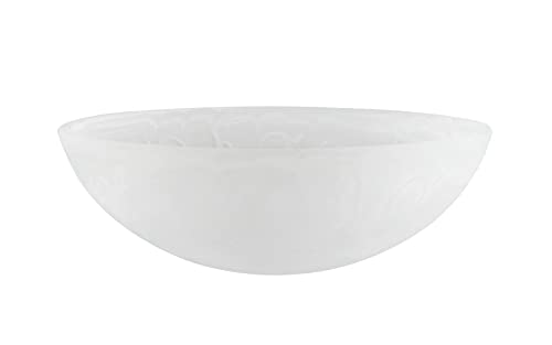 Aspen Creative 23519-11, Alabaster Replacement Glass Shade for Medium Base Socket Torchiere Lamp, Swag Lamp and Pendant & Island Fixture, 11-7/8" Diameter x 4" Height