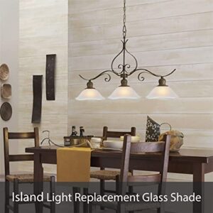 Aspen Creative 23519-11, Alabaster Replacement Glass Shade for Medium Base Socket Torchiere Lamp, Swag Lamp and Pendant & Island Fixture, 11-7/8" Diameter x 4" Height