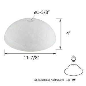 Aspen Creative 23519-11, Alabaster Replacement Glass Shade for Medium Base Socket Torchiere Lamp, Swag Lamp and Pendant & Island Fixture, 11-7/8" Diameter x 4" Height