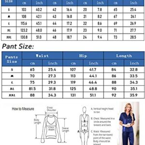 SWOMOG Women Satin Pajama Set Short Sleeve Sleepwear Capri Silk Pjs Set 2 Piece Loungewear Button Down Nightwear with Pockets