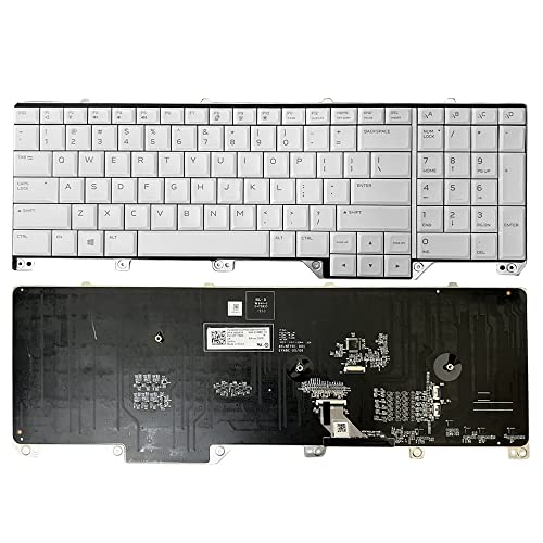 ZAHARA Laptop RGB Keyboard US English with Backlit Replacement for DELL Alienware Area 51M R1 AWAR51M-7350WHT 07FJHC / Alienware 17 R5 062W10 62W10 PK132F11B00 NSK-EYBBC