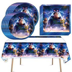 buzz lightyear birthday party tableware supplies,toy story plate and napkins + tablecovers service 20