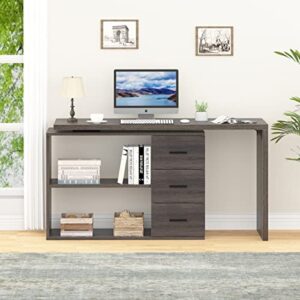 Hsh L Shaped Desk With Drawers L Shape Computer Desk With Storage