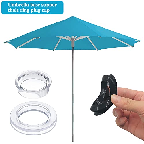 SourceTon 4 Pieces Silicone Patio Table Umbrella Hole Ring Plug and Cap Set for Outdoor Patio Garden Beach Table Umbrella Plug