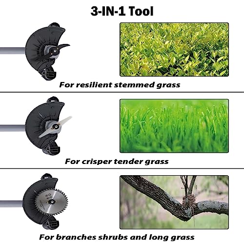 Korunria Weed Wacker/Edger with Battery Indicator, Cordless Weed Wacker with 2.5Ah Battery, Battery Operated Weed Trimmer 3-in-1, 20V Lightweight Edger Lawn Tool (Battery and Charger Included)