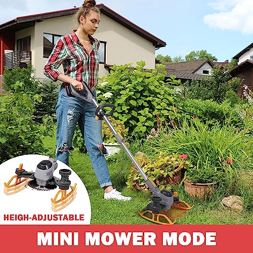 Korunria Weed Wacker/Edger with Battery Indicator, Cordless Weed Wacker with 2.5Ah Battery, Battery Operated Weed Trimmer 3-in-1, 20V Lightweight Edger Lawn Tool (Battery and Charger Included)