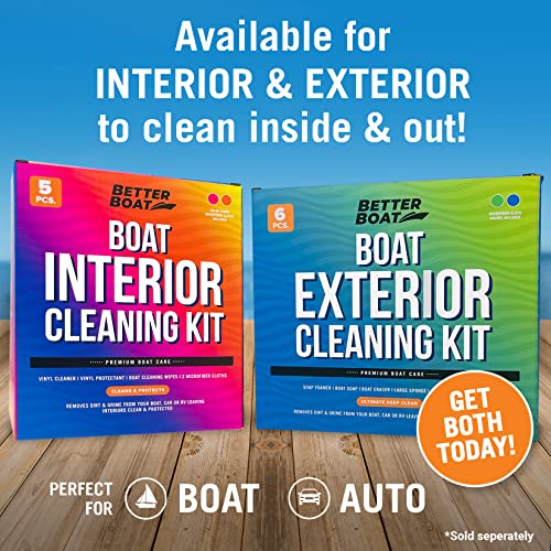 Ultimate Boat Interior Cleaning Kit Boat Cleaner Products Marine Vinyl Protectant Boat Vinyl Cleaner for Boat Seats Wipes & Microfiber Cloths Pontoon Boat Accessories Jetski Car & RV Care Supplies