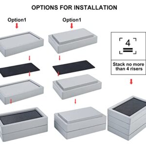 Stahala Bed Risers (Set of 8) Lifts Height 1",2",3" or 4",Natural Wood Furniture Heavy Duty Leg Risers Lifts for Sofas Table Desk Chair Couches with Non-Slip Rubber Pad & Non-Slip Recessed Hole