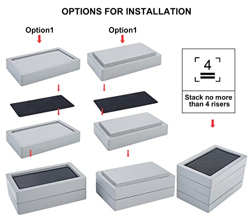 Stahala Bed Risers (Set of 8) Lifts Height 1",2",3" or 4",Natural Wood Furniture Heavy Duty Leg Risers Lifts for Sofas Table Desk Chair Couches with Non-Slip Rubber Pad & Non-Slip Recessed Hole