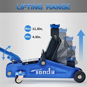 TONDA Floor Jack, Hydraulic Portable Car Lift Jack, 2 Ton (4,000 lb) Capacity, Blue