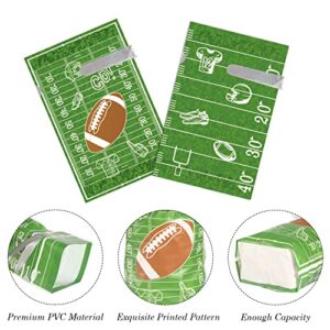 GITMIWS 40Pcs Football Goodie Party Favors Bags- 9'' Football Drawstring Plastic Goody Treat Bags for Boys Kids Birthday Theme Party Supplies Decorations (2 styles, Green)