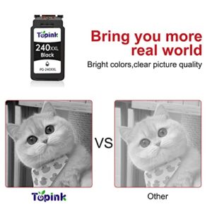 Topink Cannon Printer Ink PG 240 Replacement for Canon 240XL PG-240XL 240 XL XXL Black Ink Cartridge Use with Canon PIXMA MG3620 TS5120 MG3520 MG2120 MX452 MX512 MX532 MX472 Printer