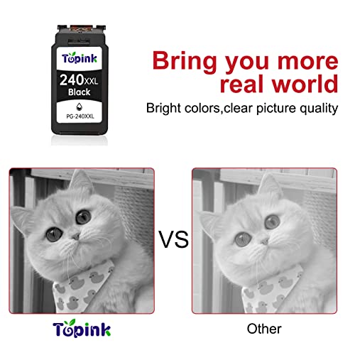 Topink Cannon Printer Ink PG 240 Replacement for Canon 240XL PG-240XL 240 XL XXL Black Ink Cartridge Use with Canon PIXMA MG3620 TS5120 MG3520 MG2120 MX452 MX512 MX532 MX472 Printer