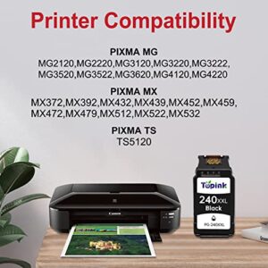 Topink Cannon Printer Ink PG 240 Replacement for Canon 240XL PG-240XL 240 XL XXL Black Ink Cartridge Use with Canon PIXMA MG3620 TS5120 MG3520 MG2120 MX452 MX512 MX532 MX472 Printer