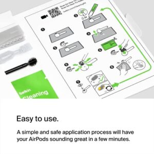 Belkin AirPods Cleaning Kit for One-Time Use – Fast, Easy, & Safe AirPod Cleaner Set, Safely Removes 99% of Earwax & Dirt, Restores Earbuds – Compatible with AirPods Gen 1, 2, & 3