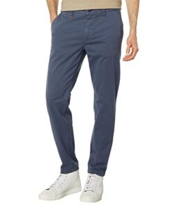 boss men's tapered fit cotton blend trousers, medium spruce blue, 3632