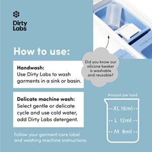 Dirty Labs | Hand Wash and Delicates | Scent Free | 32 Loads (8.6 fl oz) | Bio Enzyme Liquid Laundry Detergent | For Fine Silks, Wools, Handwash Garments | Hyper-Concentrated | Non Toxic, Biodegradable | Stain & Odor Removal