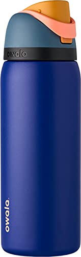 Owala FreeSip Insulated Stainless Steel Water Bottle with Straw for Sports and Travel, BPA-Free, 24-Ounce, Tide Me Over