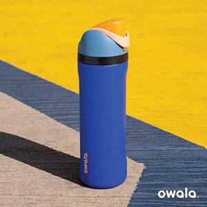 Owala FreeSip Insulated Stainless Steel Water Bottle with Straw for Sports and Travel, BPA-Free, 24-Ounce, Tide Me Over