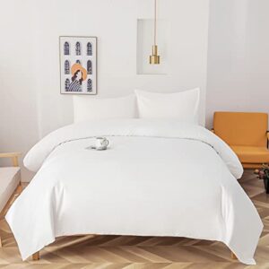 olrynns white washed duvet cover king size - microfiber duvet covers, soft king duvet cover set 3 pieces with zipper closure (1 duvet cover + 2 pillowcases)