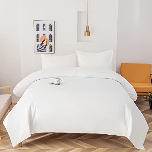 Olrynns White Washed Duvet Cover King Size - Microfiber Duvet Covers, Soft King Duvet Cover Set 3 Pieces with Zipper Closure (1 Duvet Cover + 2 Pillowcases)