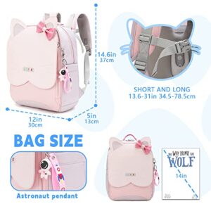 AUOBAG Preschool Backpacks for Girls - Cute Kids Backpack, CPSC Certified, Adjustable Ergonomic Back Ages 4-8 Includes Pendant