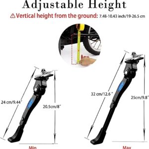 Cyfie Bike Kickstand for 16 18 20 inch Wheel, Adjustable Center Mount Bicycle Kickstand for Kids Bike Aluminum Alloy Children's Kick Stand for 16 18 inch Wheel with 20 22 Inch Sub-Rod