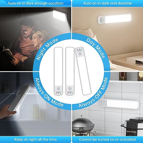 50-LED Under Cabinet Lights Wireless Closet Lights Motion Sensored Rechargeable Light, Under Counter, Magnetic, Cabinet Lighting, Activated Night Light Bar-3Pack White